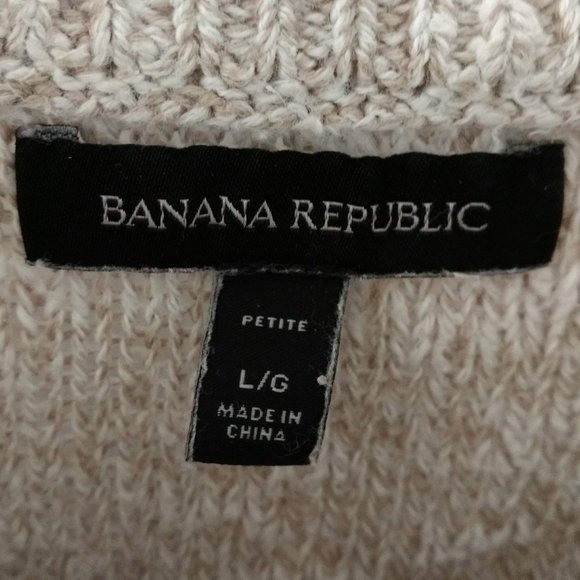 Banana Republic Petite Heather Cream Knit Sweater - Picture 3 of 4